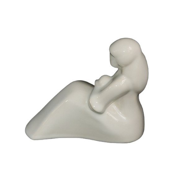 VTG Haeger Mother And Child  Figurine Statue Stoneware White MCM Art Deco - Picture 6 of 9